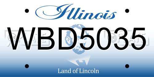 WBD5035 Illinois License Plate