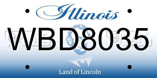 WBD8035 Illinois License Plate