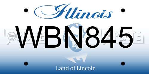 WBN845 Illinois License Plate