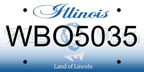 WBO5035 Illinois License Plate