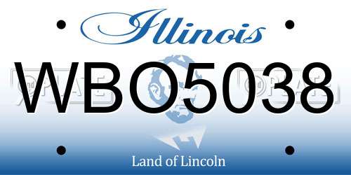 WBO5038 Illinois License Plate