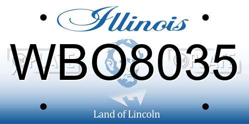 WBO8035 Illinois License Plate