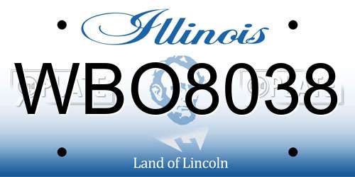 WBO8038 Illinois License Plate