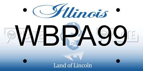 WBPA99 Illinois License Plate