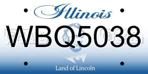 WBQ5038 Illinois License Plate