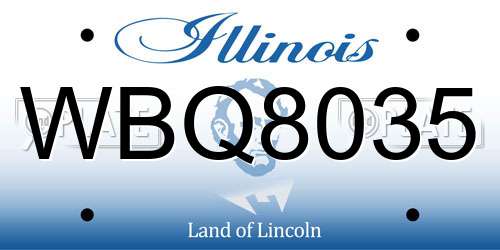 WBQ8035 Illinois License Plate