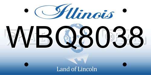 WBQ8038 Illinois License Plate