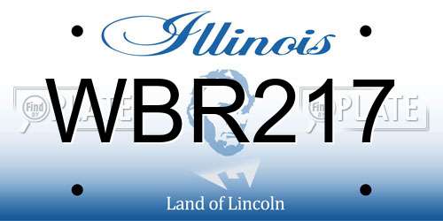 WBR217 Illinois License Plate