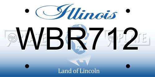 WBR712 Illinois License Plate