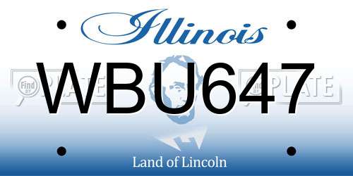 WBU647 Illinois License Plate