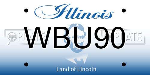 WBU90 Illinois License Plate