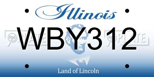 WBY312 Illinois License Plate