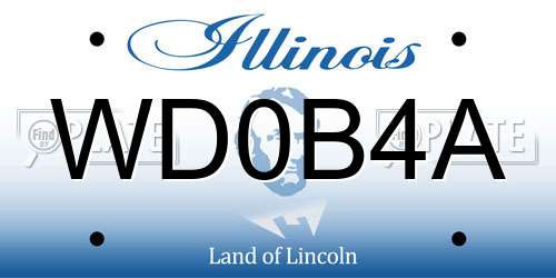 WD0B4A Illinois License Plate