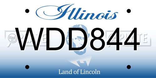 WDD844 Illinois License Plate