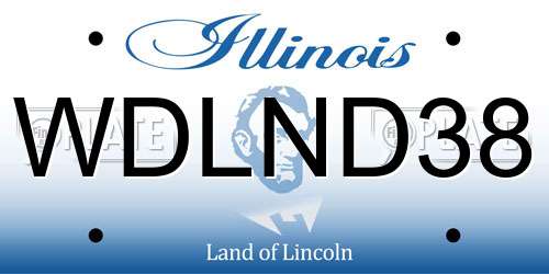 WDLND38 Illinois License Plate