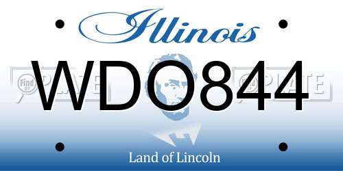 WDO844 Illinois License Plate