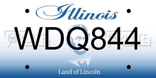 WDQ844 Illinois License Plate