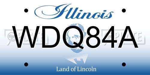 WDQ84A Illinois License Plate