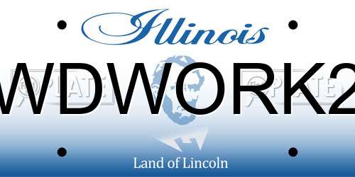 WDWORK2 Illinois License Plate