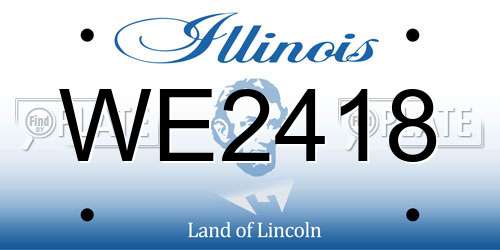 WE2418 Illinois License Plate