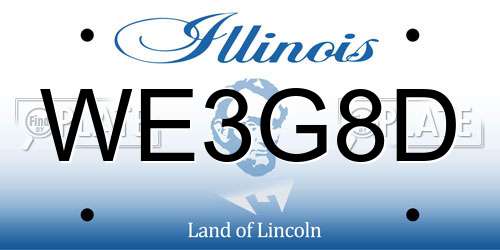WE3G8D Illinois License Plate