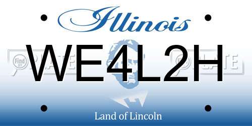 WE4L2H Illinois License Plate