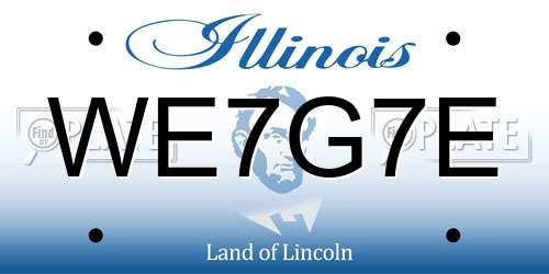 WE7G7E Illinois License Plate