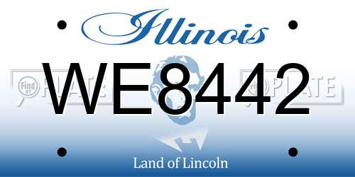 WE8442 Illinois License Plate