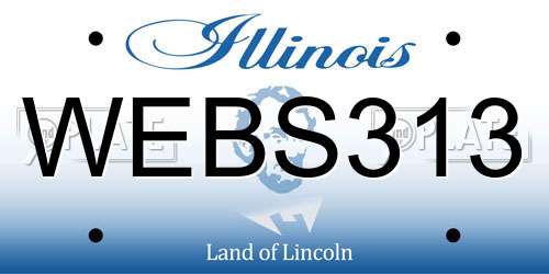 WEBS313 Illinois License Plate