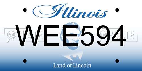 WEE594 Illinois License Plate