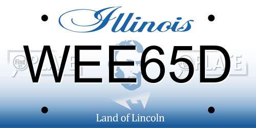WEE65D Illinois License Plate