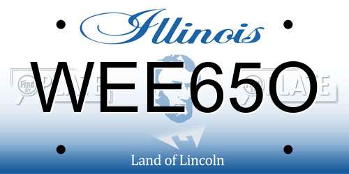 WEE65O Illinois License Plate