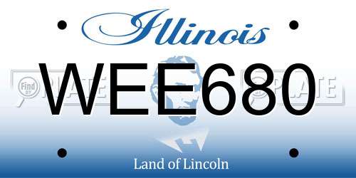 WEE680 Illinois License Plate
