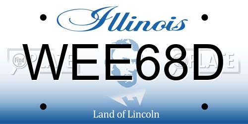 WEE68D Illinois License Plate