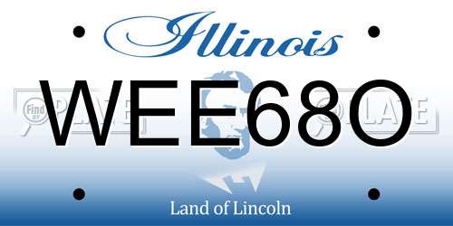 WEE68O Illinois License Plate