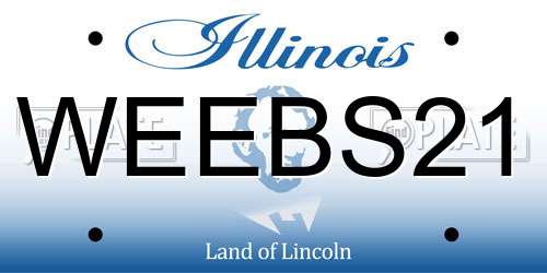 WEEBS21 Illinois License Plate