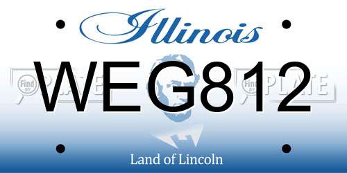 WEG812 Illinois License Plate