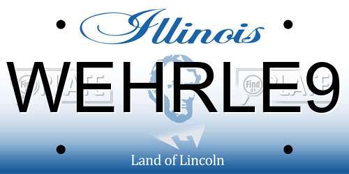 WEHRLE9 Illinois License Plate