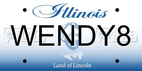 WENDY8 Illinois License Plate