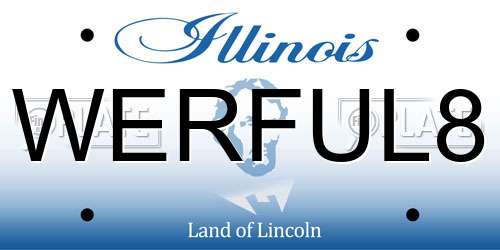 WERFUL8 Illinois License Plate