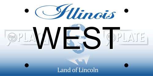 WEST Illinois License Plate