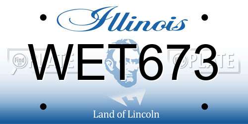 WET673 Illinois License Plate