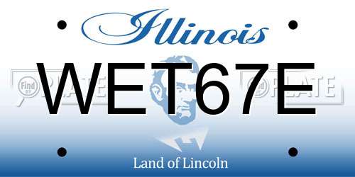 WET67E Illinois License Plate