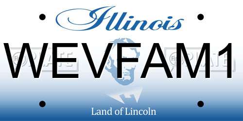 WEVFAM1 Illinois License Plate
