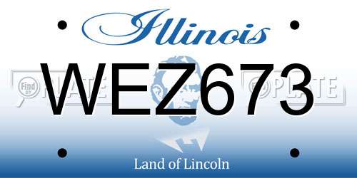 WEZ673 Illinois License Plate