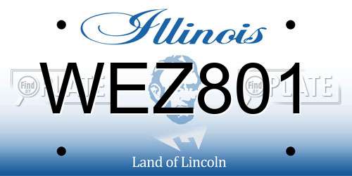 WEZ801 Illinois License Plate