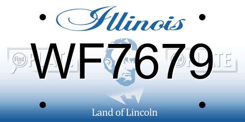 WF7679 Illinois License Plate