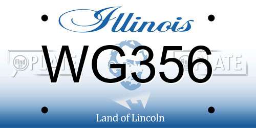 WG356 Illinois License Plate