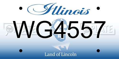 WG4557 Illinois License Plate