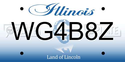 WG4B8Z Illinois License Plate